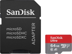 Carte SanDisk Ultra microSDXC 64GB A1 avec adaptateur