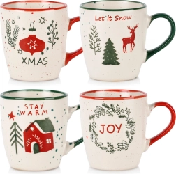Set de tasses de Noël en grès 180 ml, 4 pcs
