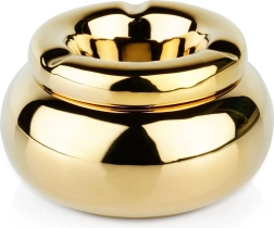 Cendrier rond doré en dolomite 11 cm