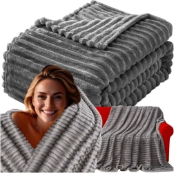 Plaid gris Ruhhy en microfibre