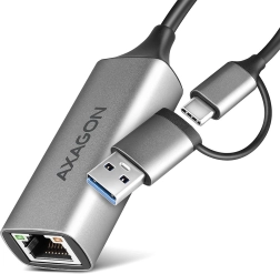 axagon ade-txca adaptateur ethernet gigabit usb‑c/usb‑a 3.2 gen 1 avec installation automatique
