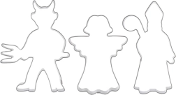 Set d’emporte-pièces en acier inoxydable ange, diable et saint Nicolas – 3 pcs