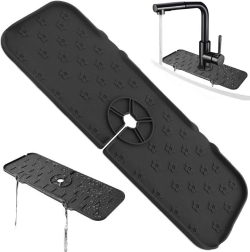 Da24a tapis en silicone pour évier noir