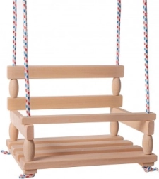 Balançoire en bois pour intérieur et jardin, naturelle 38 × 30 cm, charge 80 kg