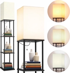 Lampadaire avec étagères Renew Force 2-en-1