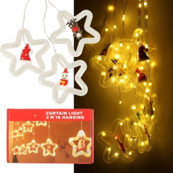Rideau de Noël LED 3 m avec petites étoiles 125 LED