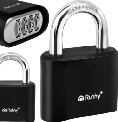 Cadenas à code Ruhhy à 4 chiffres, en acier, 50 mm