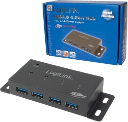Hub USB actif 4× USB 3.0 avec boîtier métallique