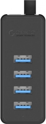 Hub USB 3.0 ORICO à 4 ports, alimentation externe, noir