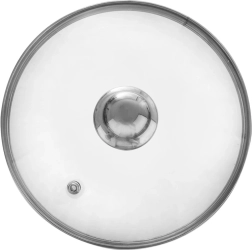 Couvercle en verre 22 cm avec bord en inox