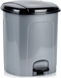 Poubelle en plastique à pédale 21 l, grise