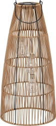 Lanterne de jardin solaire en rotin 55 cm, marron