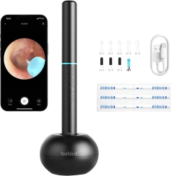 Otoscope avec caméra pour le nettoyage des oreilles Bebird – noir