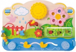 Bigjigs Baby planche d’activités en bois Fleurs