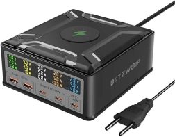 Chargeur Universel BlitzWolf BW-S28 avec recharge sans fil, noir