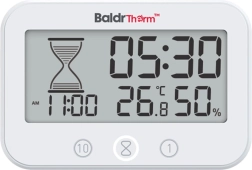 BaldrTherm minuterie de salle de bain numérique avec thermomètre et hygromètre