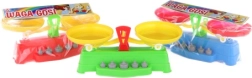 Balance enfant à deux plateaux avec poids (5 pièces) – lot coloré