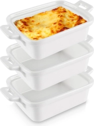 Cocottes en porcelaine blanches 160 ml, lot de 3