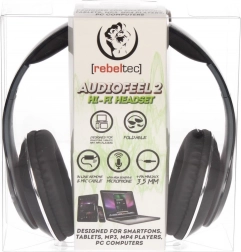 Casque stéréo avec microphone AUDIOFEEL2 Noir, jack 3,5 mm 4 broches