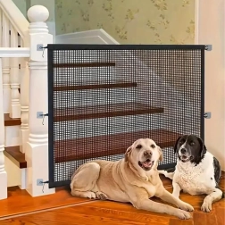 Barrière de sécurité en maille pour portes et escaliers pour chiens et chats 110 × 72 cm