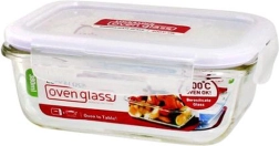 Plat en verre avec couvercle en verre borosilicaté 380 ml