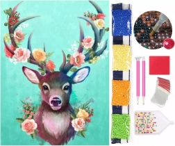 Peinture diamant 5D – cerf 30 × 40 cm