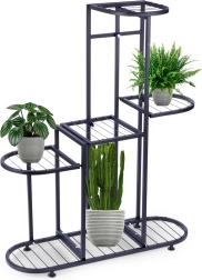 Support à plantes en métal noir, 5 niveaux, 84,5 cm
