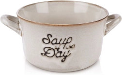 Bol à soupe en céramique avec anses 600 ml – gris