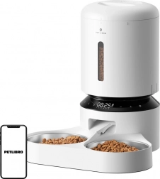 Distributeur automatique de nourriture Petlibro 5L blanc avec double gamelle