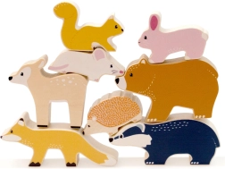 Ensemble d’animaux de la forêt en bois