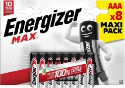 Piles alcalines AAA ENERGIZER MAX, blister de 8 pièces