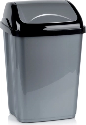 Poubelle en plastique avec couvercle basculant 26 l, grise