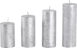 Bougies de l’Avent rustiques Provence dorées, 4 pièces