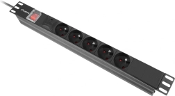 Multiprise PDU Rack 19" 1U Lanberg 16A 5x230V 2m noir IEC C14
