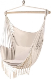 Fauteuil brésilien suspendu avec coussins Gardlov – Beige