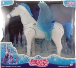 Cheval bleu avec ailes mobiles