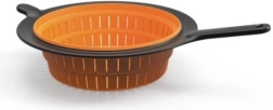 Passoire pliable en silicone/plastique, 29 cm, noir/orange
