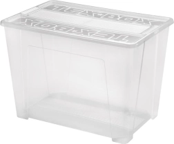 Boîte de rangement en plastique avec couvercle HEIDRUN TexBox 70 l