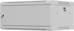 Armoire rack murale 19" 4U 600 × 450 mm, gris, porte métallique, LANBERG WF01 (flat pack)