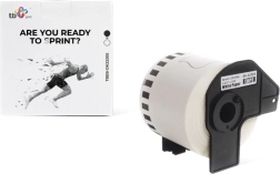 Ruban continu pour imprimantes Brother impression noire sur fond blanc 62 mm x 30,48 m