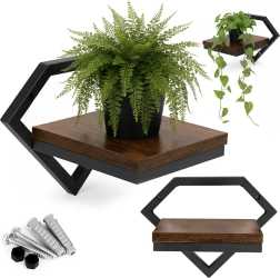 Étagère murale suspendue pour plantes loft ModernHome – cadre diamant