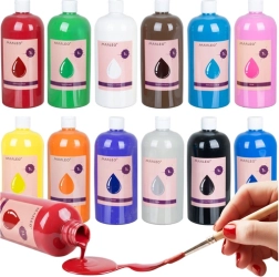 Peintures à la gouache Maaleo – set de 12 couleurs 1 l