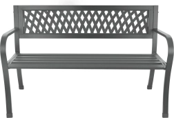 Banc de jardin en métal avec dossier, graphite