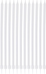 Longues bougies blanches pour gâteau 14,5 cm, 12 pcs