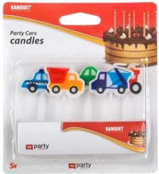 Bougies pour gâteau d’anniversaire à motif voitures, 5 pièces