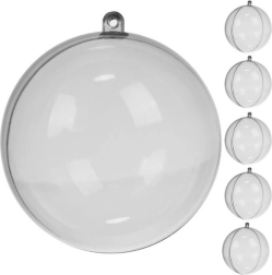 Boules de Noël transparentes 10 cm - ensemble de 5 pièces Ruhhy