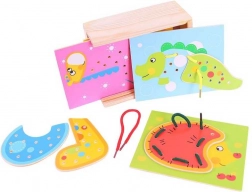 Bigjigs Toys enfilage d’animaux – ensemble en bois pour enfants