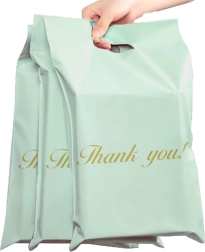 Enveloppes de coursier menthe avec poignée découpée 500 × 600 + 70 mm, 50 pcs – Thank you