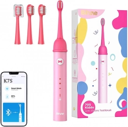 Brosse à dents sonique pour enfants avec application BITVAE K7S, rose