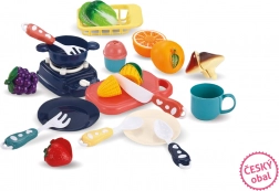 Set de cuisine pour enfants dans un panier – bleu